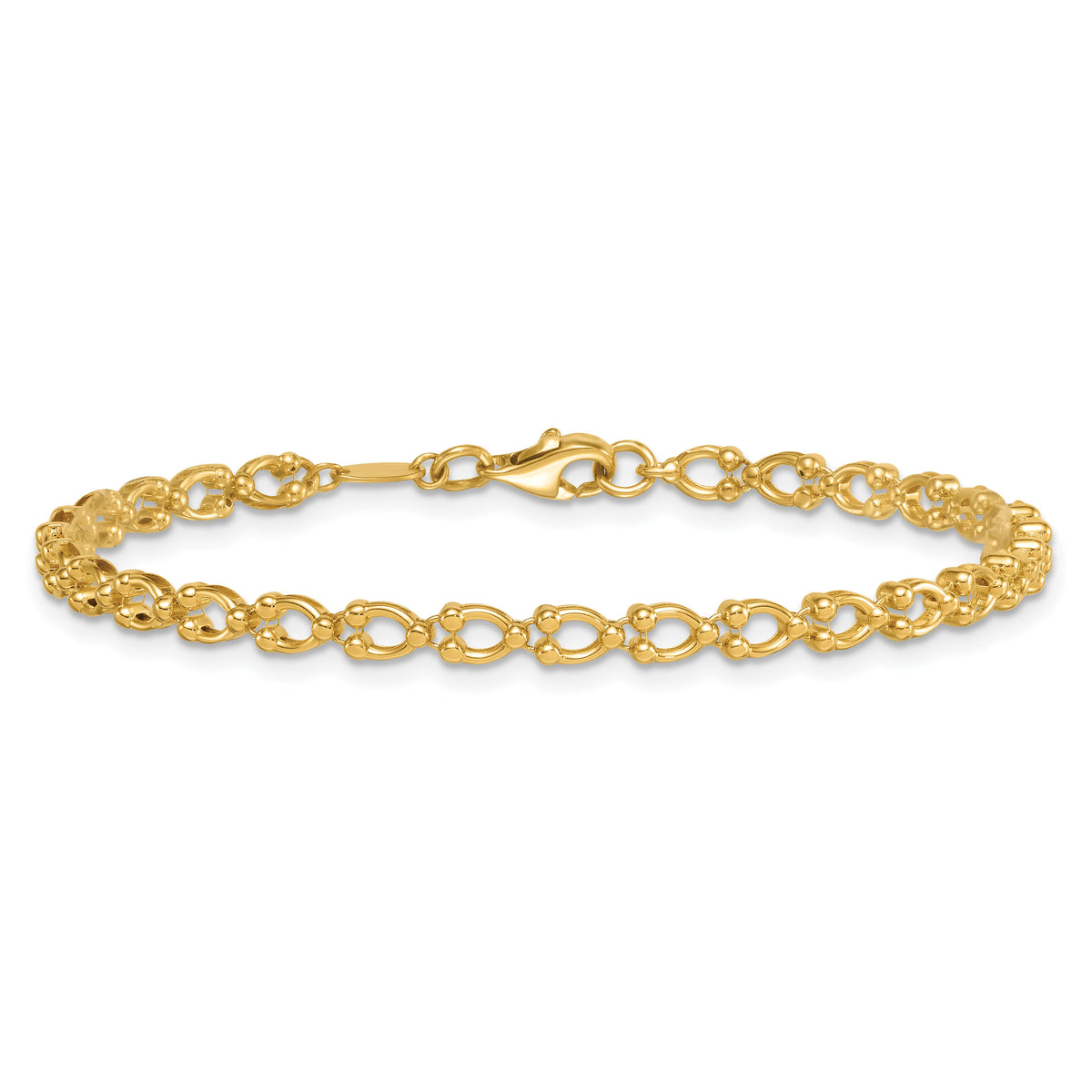 14k Polished Fancy Link 7in Bracelet-SF3108-7