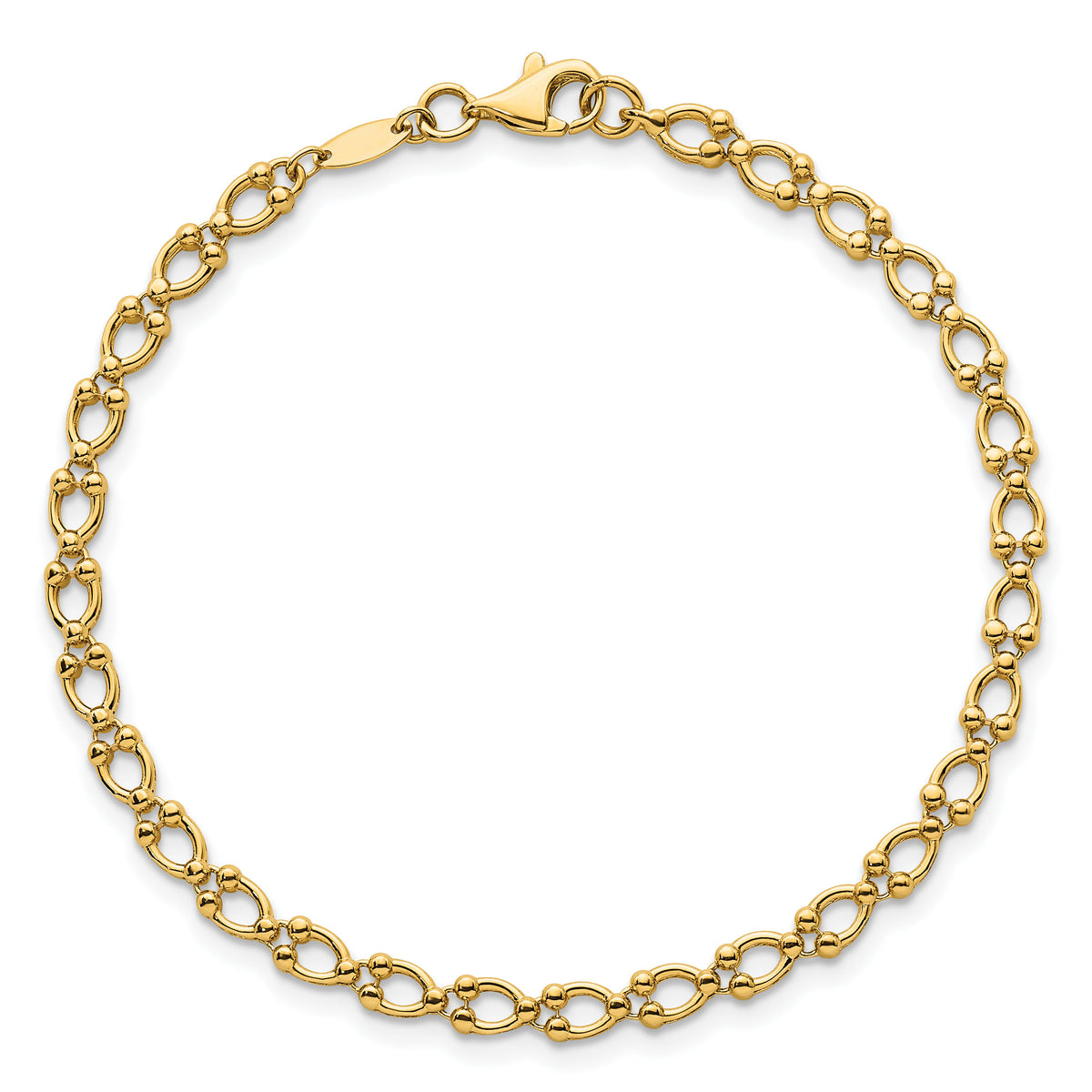 14k Polished Fancy Link 7in Bracelet-SF3108-7