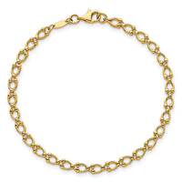 14k Polished Fancy Link 7in Bracelet-SF3108-7