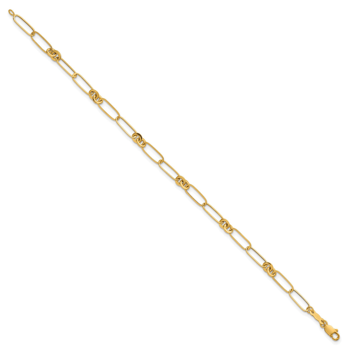 14k Polished Fancy Link 7.5in Bracelet-SF3109-7.5