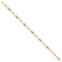 14k Polished Fancy Link 7.5in Bracelet-SF3109-7.5