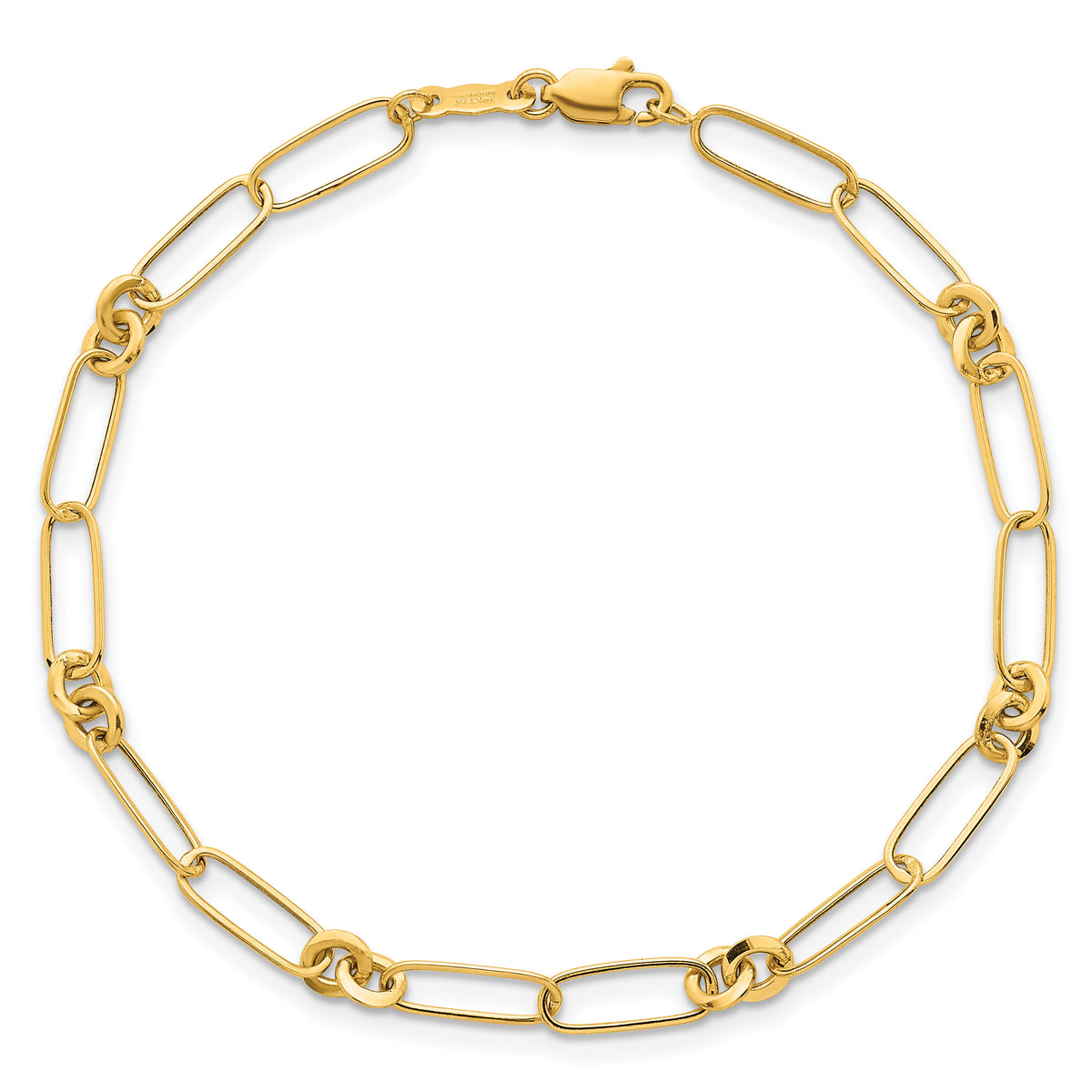 14k Polished Fancy Link 7.5in Bracelet-SF3109-7.5