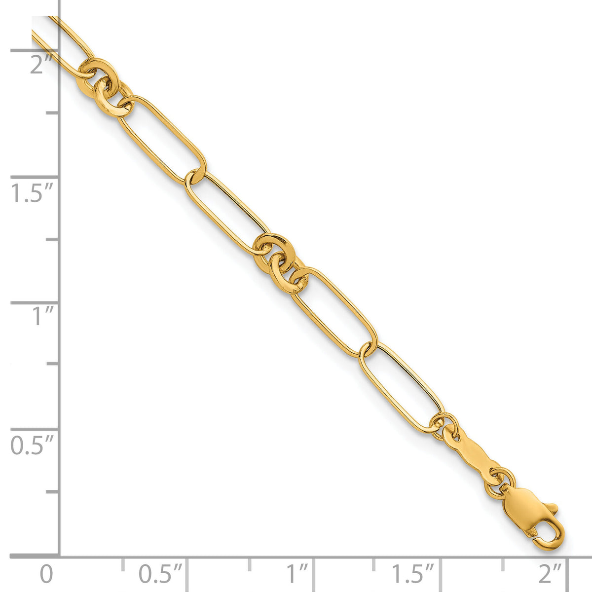 14k Polished Fancy Link 7.5in Bracelet-SF3109-7.5