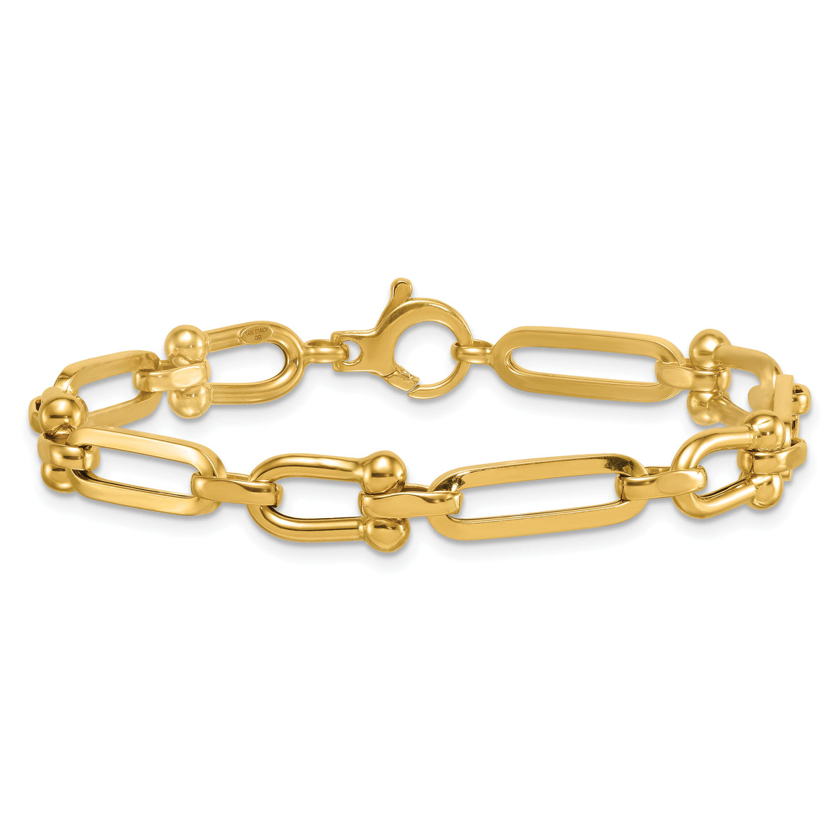 14k Polished Link 7.75in Bracelet-SF3112-7.75