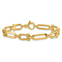 14k Polished Link 7.75in Bracelet-SF3112-7.75