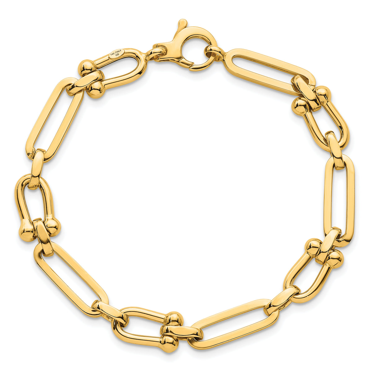 14k Polished Link 7.75in Bracelet-SF3112-7.75