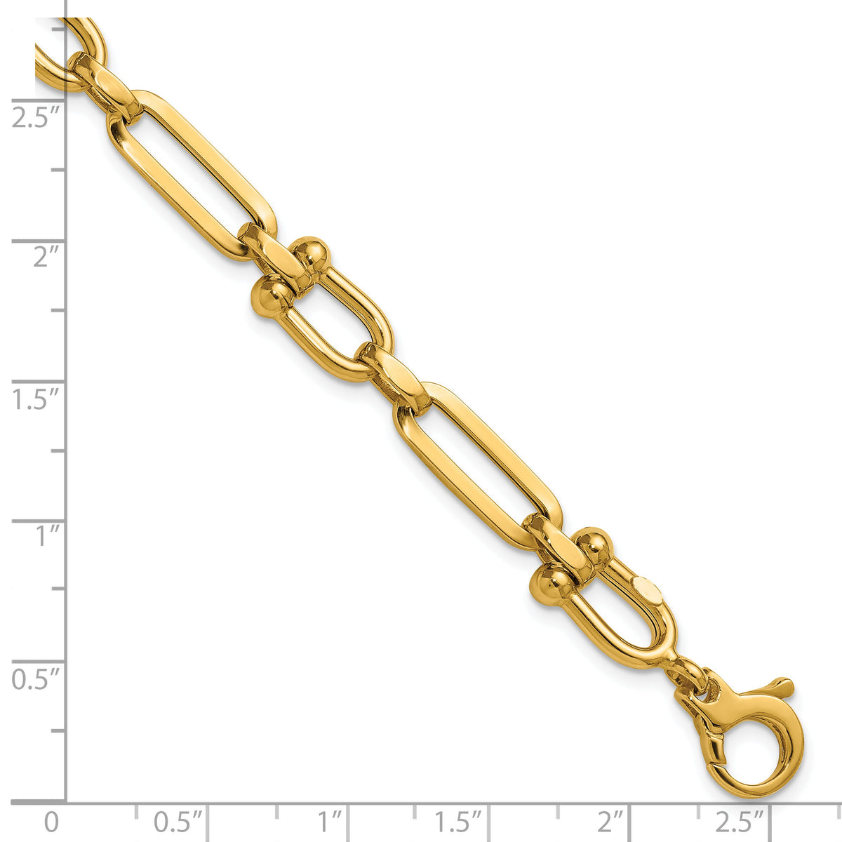 14k Polished Link 7.75in Bracelet-SF3112-7.75