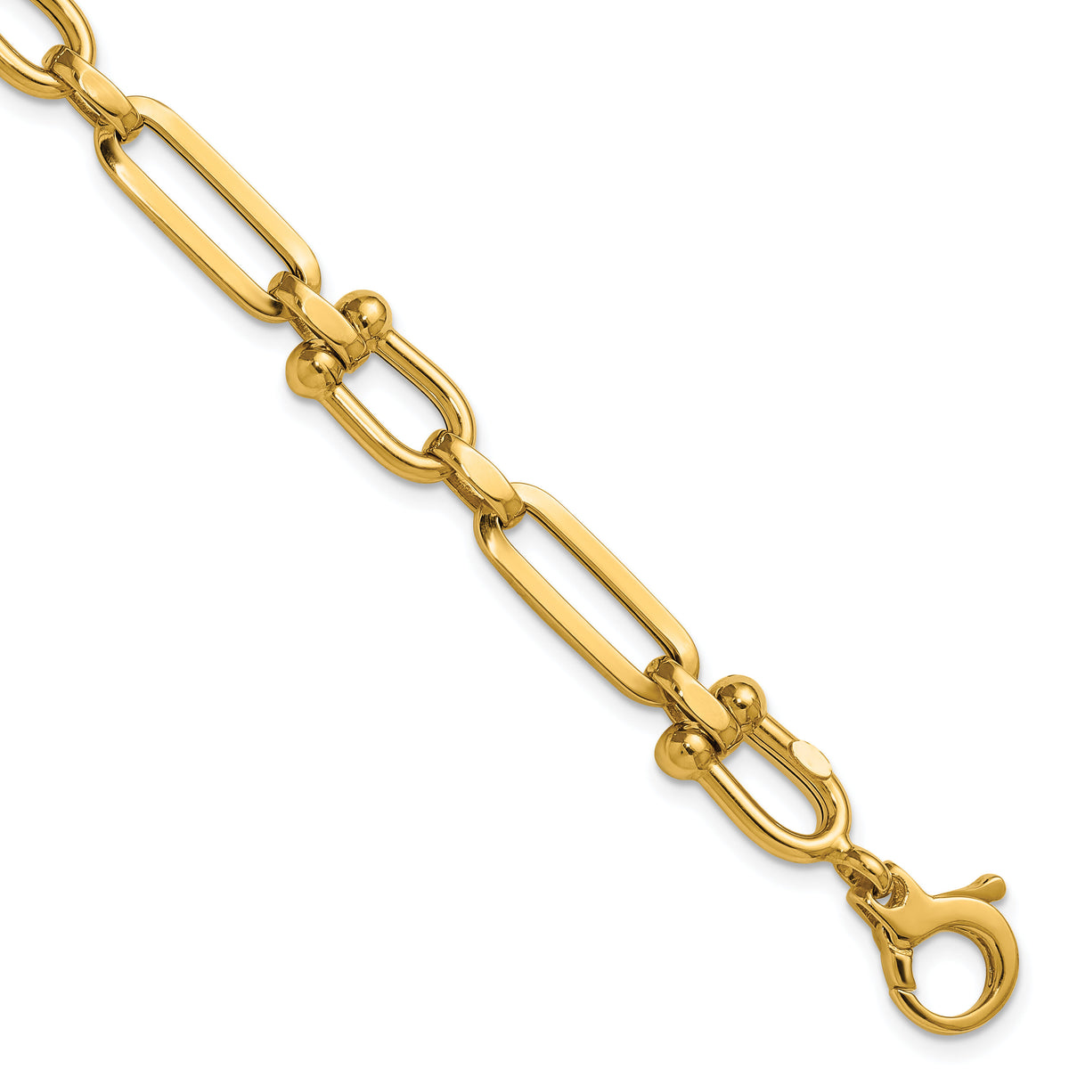 14k Polished Link 7.75in Bracelet-SF3112-7.75