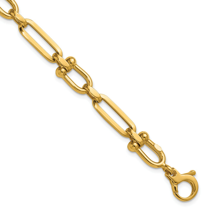 14k Polished Link 7.75in Bracelet-SF3112-7.75