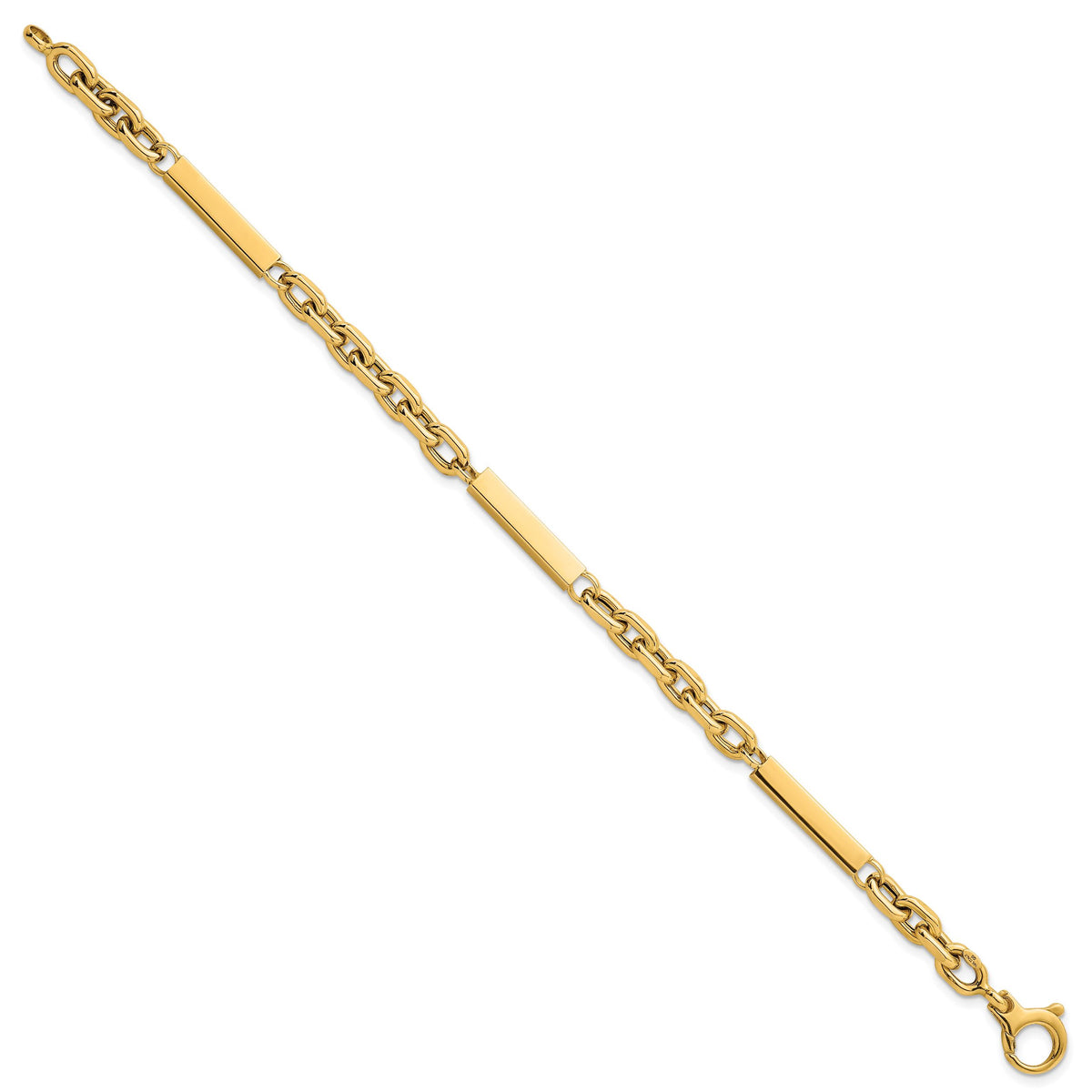 14k Polished Fancy Chain with Bars 8in Bracelet-SF3113-8