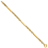 14k Polished Fancy Chain with Bars 8in Bracelet-SF3113-8
