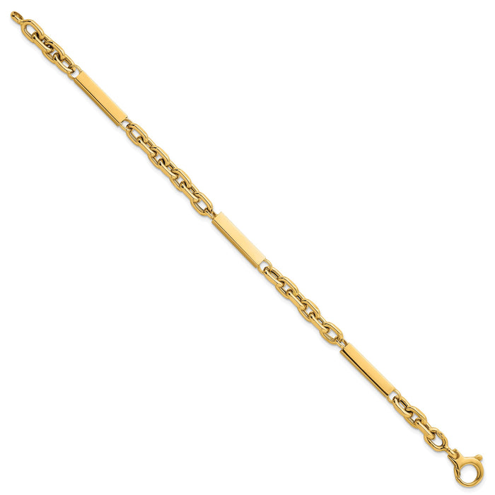 14k Polished Fancy Chain with Bars 8in Bracelet-SF3113-8