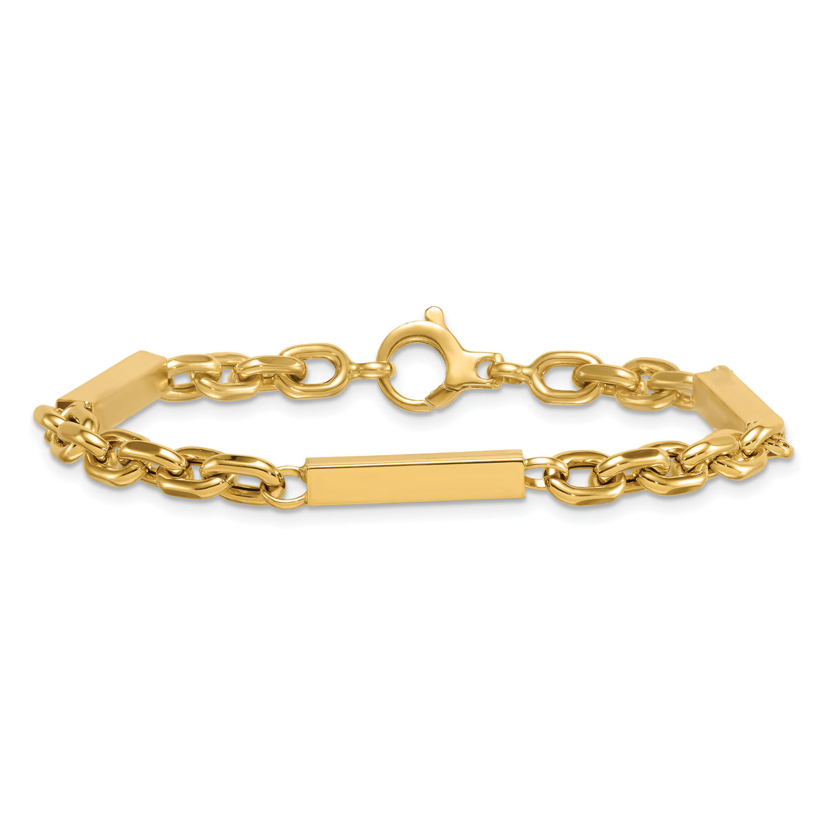 14k Polished Fancy Chain with Bars 8in Bracelet-SF3113-8