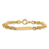 14k Polished Fancy Chain with Bars 8in Bracelet-SF3113-8