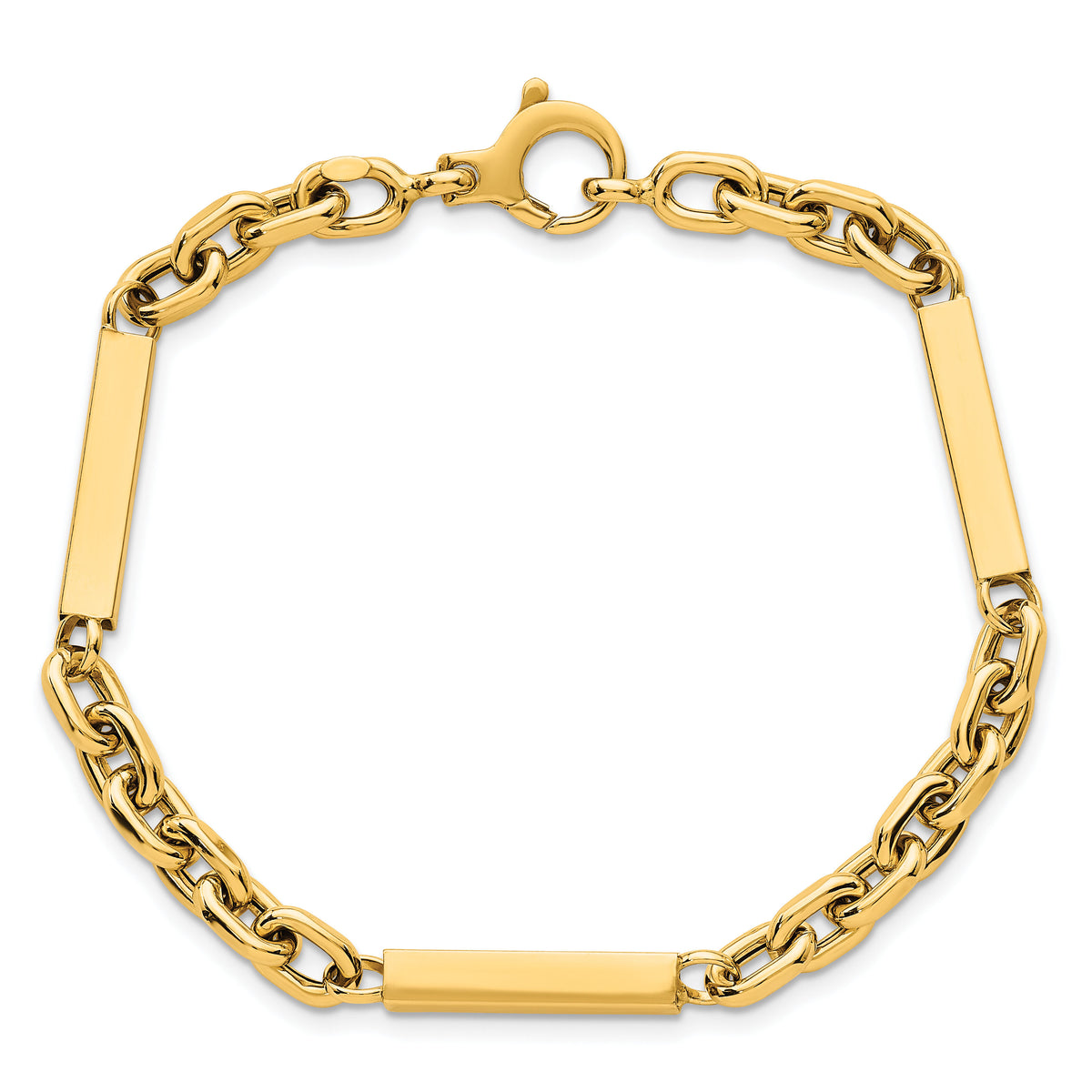 14k Polished Fancy Chain with Bars 8in Bracelet-SF3113-8