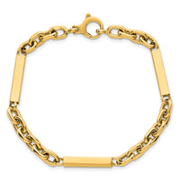 14k Polished Fancy Chain with Bars 8in Bracelet-SF3113-8