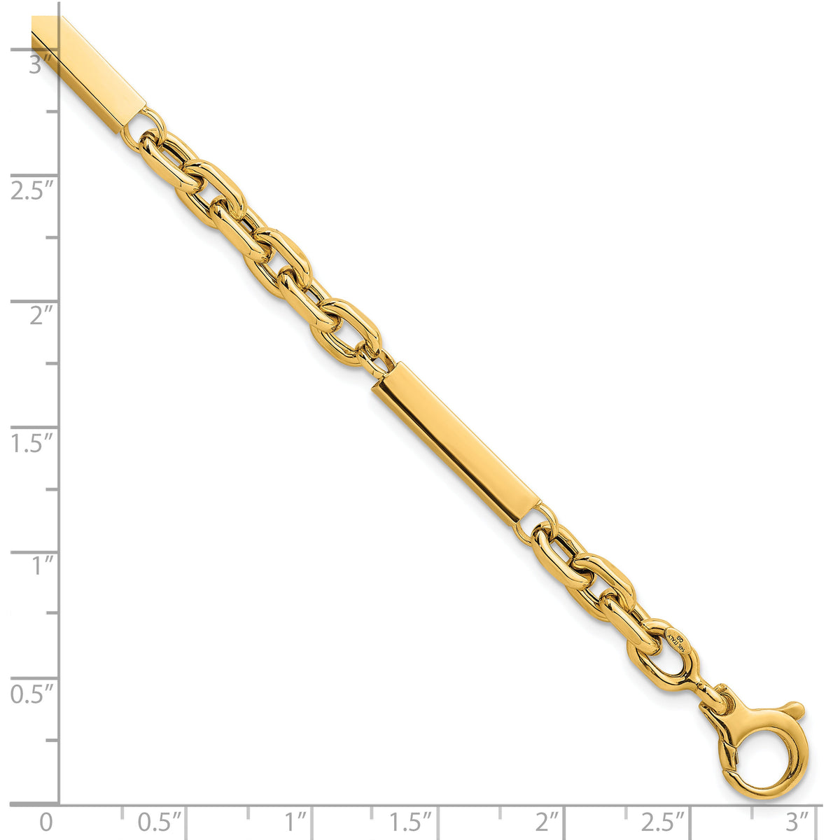 14k Polished Fancy Chain with Bars 8in Bracelet-SF3113-8