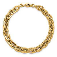 14k Polished 7.5in Fancy Textured Open Link Bracelet-SF3115-7.5