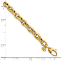 14k Polished 7.5in Fancy Textured Open Link Bracelet-SF3115-7.5