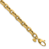 14k Polished 7.5in Fancy Textured Open Link Bracelet-SF3115-7.5