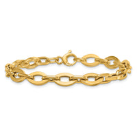 14k Polished 7.5in Fancy Link Bracelet-SF3116-7.5