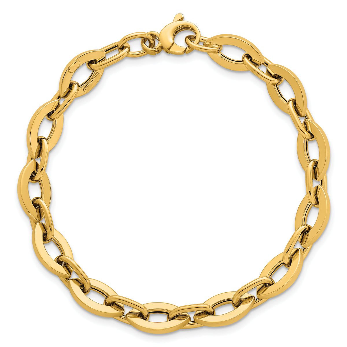 14k Polished 7.5in Fancy Link Bracelet-SF3116-7.5
