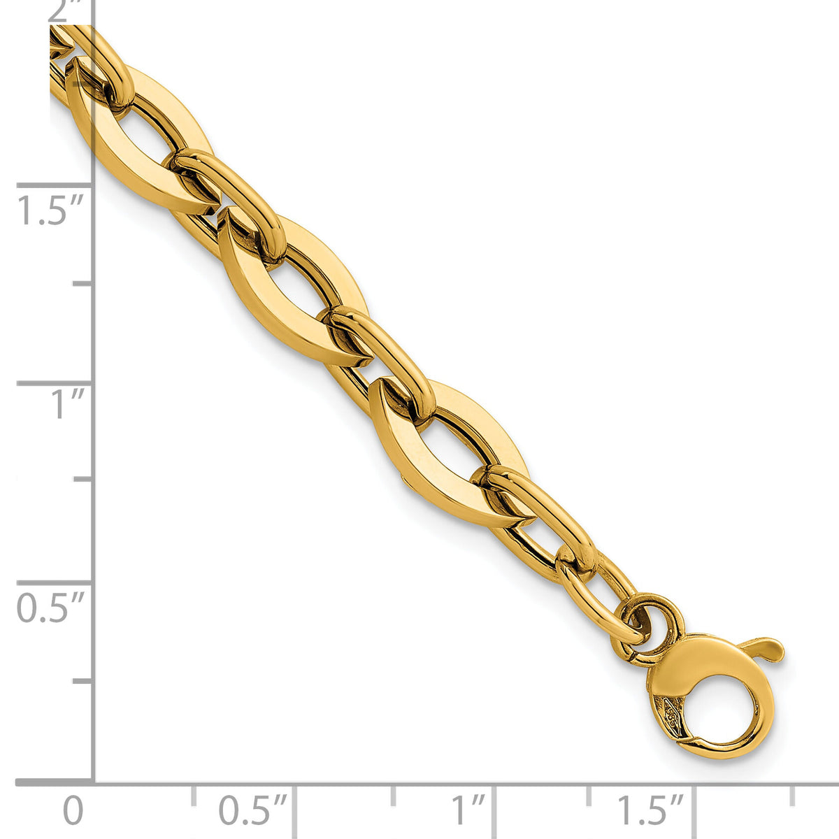 14k Polished 7.5in Fancy Link Bracelet-SF3116-7.5