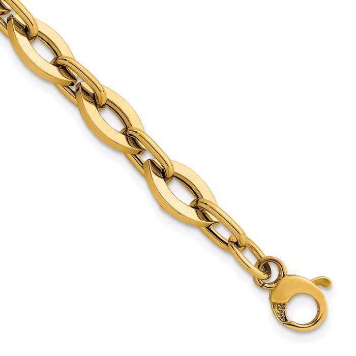 14k Polished 7.5in Fancy Link Bracelet-SF3116-7.5