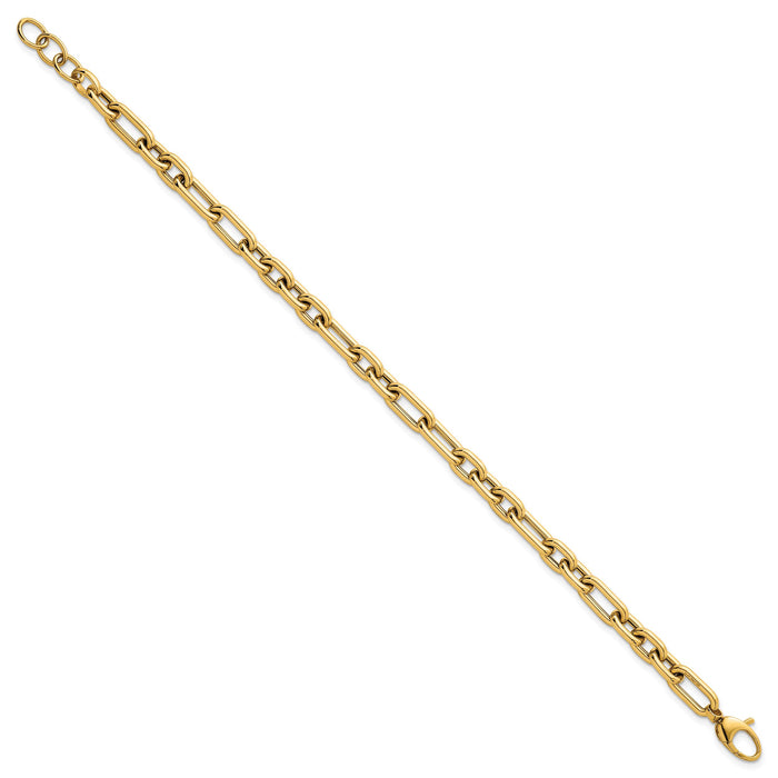14k Polished Fancy Open Link w/ .5in ext. Bracelet-SF3118-7.5