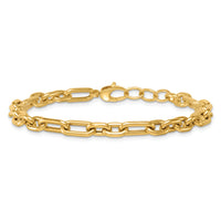 14k Polished Fancy Open Link w/ .5in ext. Bracelet-SF3118-7.5