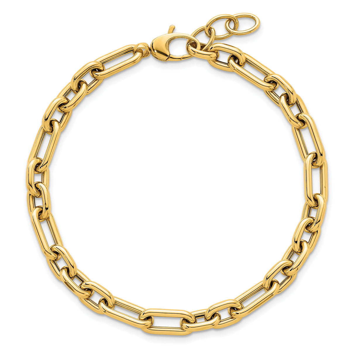 14k Polished Fancy Open Link w/ .5in ext. Bracelet-SF3118-7.5
