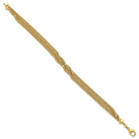 14K Textured Woven Fancy Bracelet-SF3121-7.5