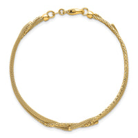 14K Textured Woven Fancy Bracelet-SF3121-7.5