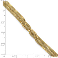 14K Textured Woven Fancy Bracelet-SF3121-7.5