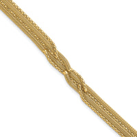 14K Textured Woven Fancy Bracelet-SF3121-7.5