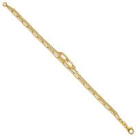 14k Polished Paperclip Double Strand 7.5in Bracelet-SF3122-7.5
