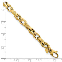 14k Polished 7.5in Fancy Textured Open Link Bracelet-SF3124-7.5