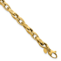 14k Polished 7.5in Fancy Textured Open Link Bracelet-SF3124-7.5