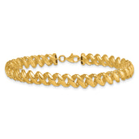 14k Polished Open Spiral Link 7.5in Bracelet-SF3127-7.5