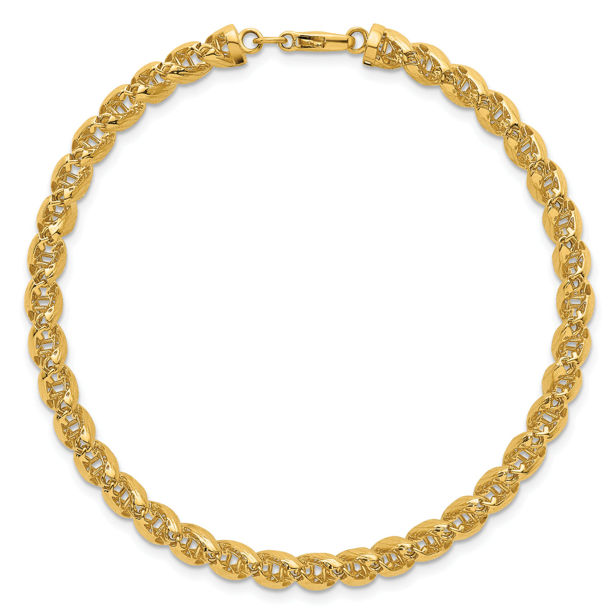 14k Polished Open Spiral Link 7.5in Bracelet-SF3127-7.5