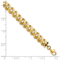 14k Polished Open Spiral Link 7.5in Bracelet-SF3127-7.5