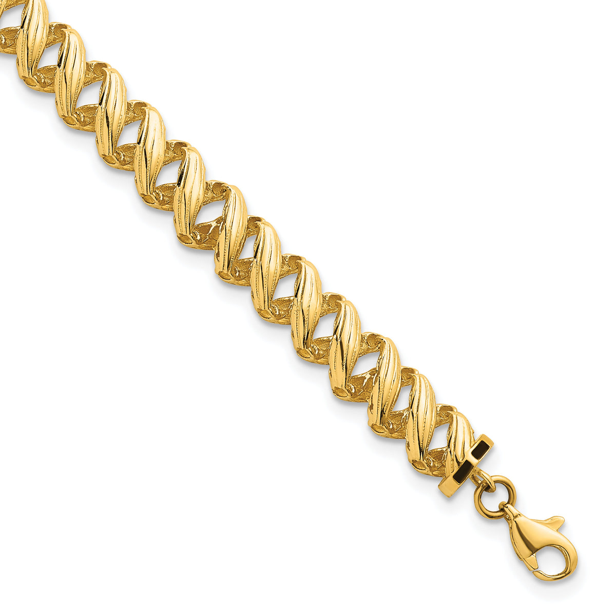 14k Polished Open Spiral Link 7.5in Bracelet-SF3127-7.5