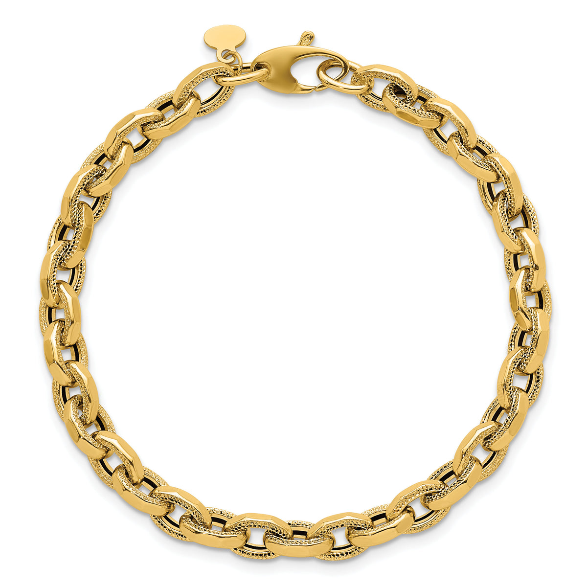 14k Polished 7.5in Fancy Link Bracelet-SF3129-7.5