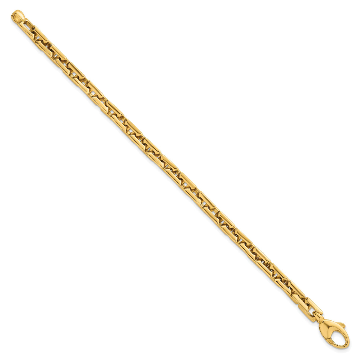 14k Polished Square Link 6.25mm Bracelet-SF3131-7.25