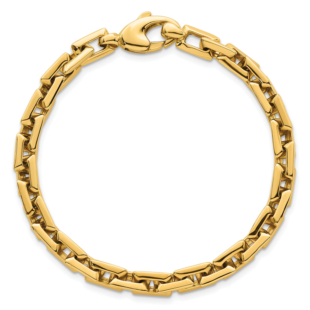 14k Polished Square Link 6.25mm Bracelet-SF3131-7.25