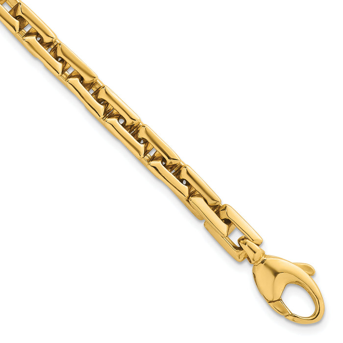 14k Polished Square Link 6.25mm Bracelet-SF3131-7.25
