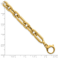 14k Polished 7.5in Diamond-cut Fancy Link Bracelet-SF3132-7.5