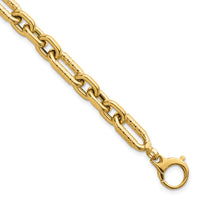 14k Polished 7.5in Diamond-cut Fancy Link Bracelet-SF3132-7.5