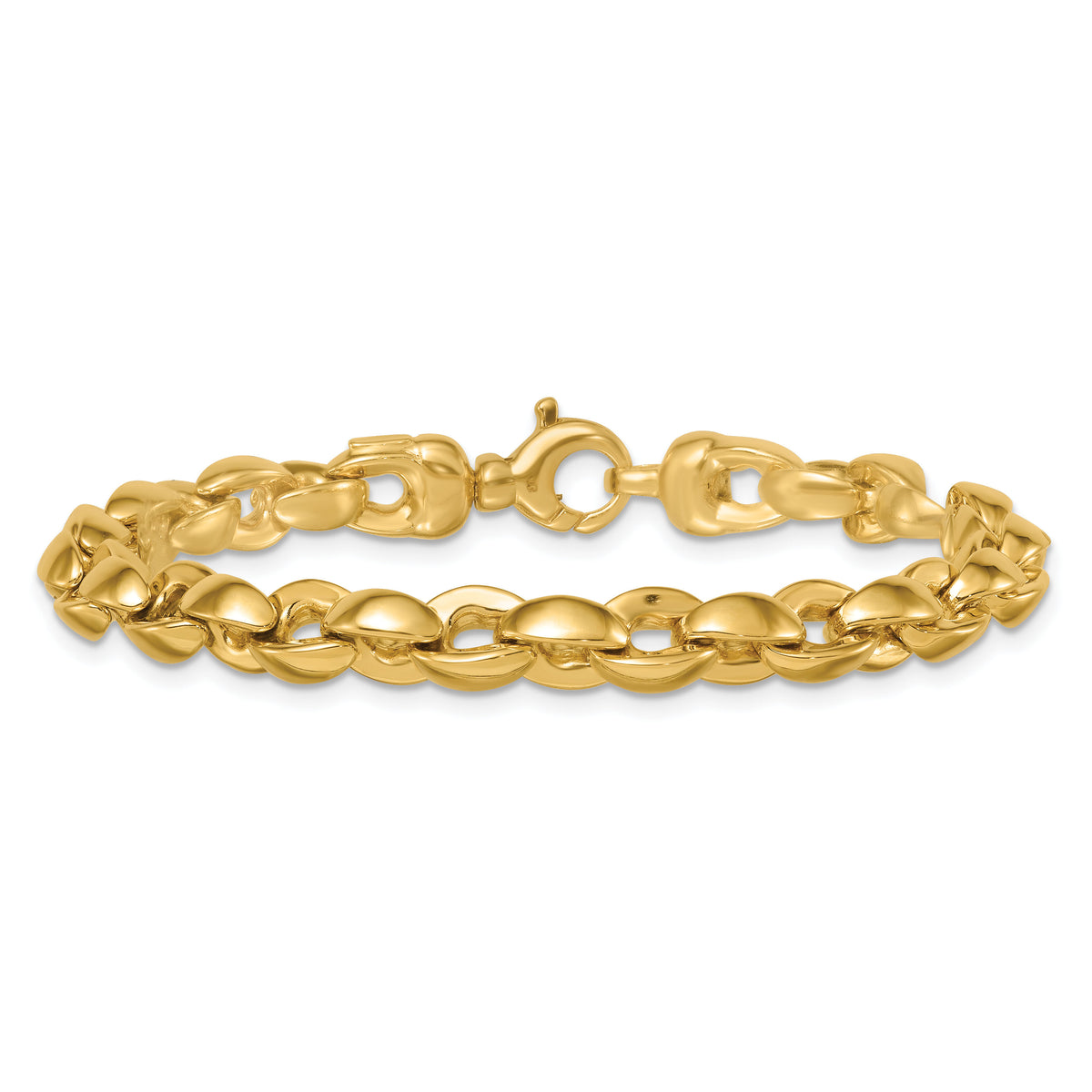 14k Polished Round Fancy Link 6.75mm Bracelet-SF3133-7.5