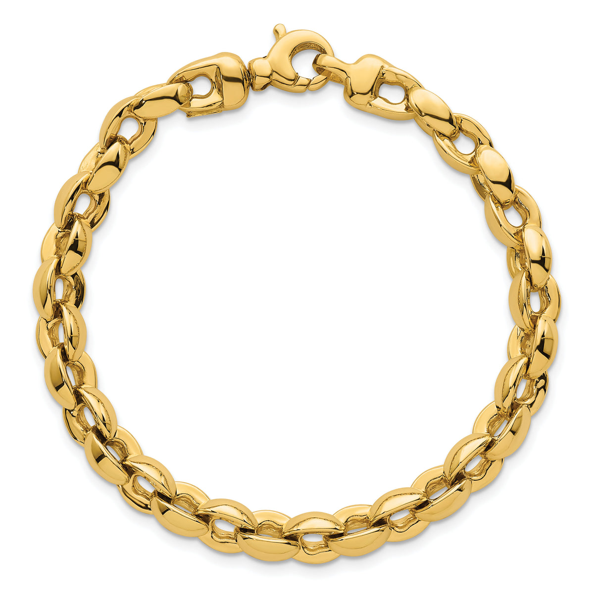 14k Polished Round Fancy Link 6.75mm Bracelet-SF3133-7.5